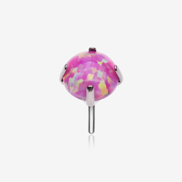 Implant Grade Titanium OneFit Threadless Prong Set Fire Opal Top Part-Pink Opal